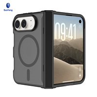 Coque magnétique mate douce au toucher de luxe pour iPhone Duo, antichoc, sensation peau, protection de la charnière, étui de téléphone portable personnalisé, vente en gros
