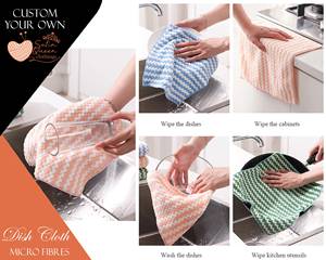 Paño de limpieza de microfibra bordado personalizado grueso suave y ultra absorbente reutilizable para quitar el polvo ventanas utensilios de cocina coches y más - Product Image 2