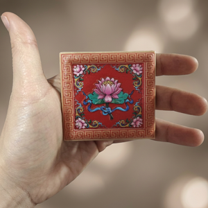 Imán decorativo para nevera con flor de loto tibetana tradicional, imán budista para nevera, decoración espiritual para el hogar, oficina y cocina - Product Image 3