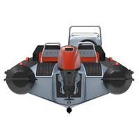 Bateau gonflable rigide en fibre d'aluminium nervurée avec cabine
