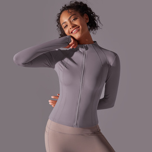 women's Yoga BBL <b>jackets</b> High elastic Full Zip yoga top Slim Fit Breathable quick dry Thumb Hole <b>Workout</b> <b>jacket</b> - Product Image 3