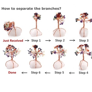 Pierres d'amazonite en cristal de guérison, chakras, arbre de vie naturel, Quartz clair, pour cadeaux de décoration - Product Image 5