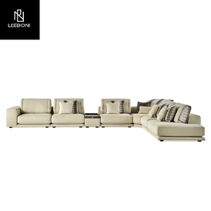 Sofá Modular Contemporáneo Minimalista de 2 Plazas, Tapizado en Tela, Estructura de Madera, Sofá de Lujo para Hotel, Villa, Apartamento, Sala de Estar - Product Image 1