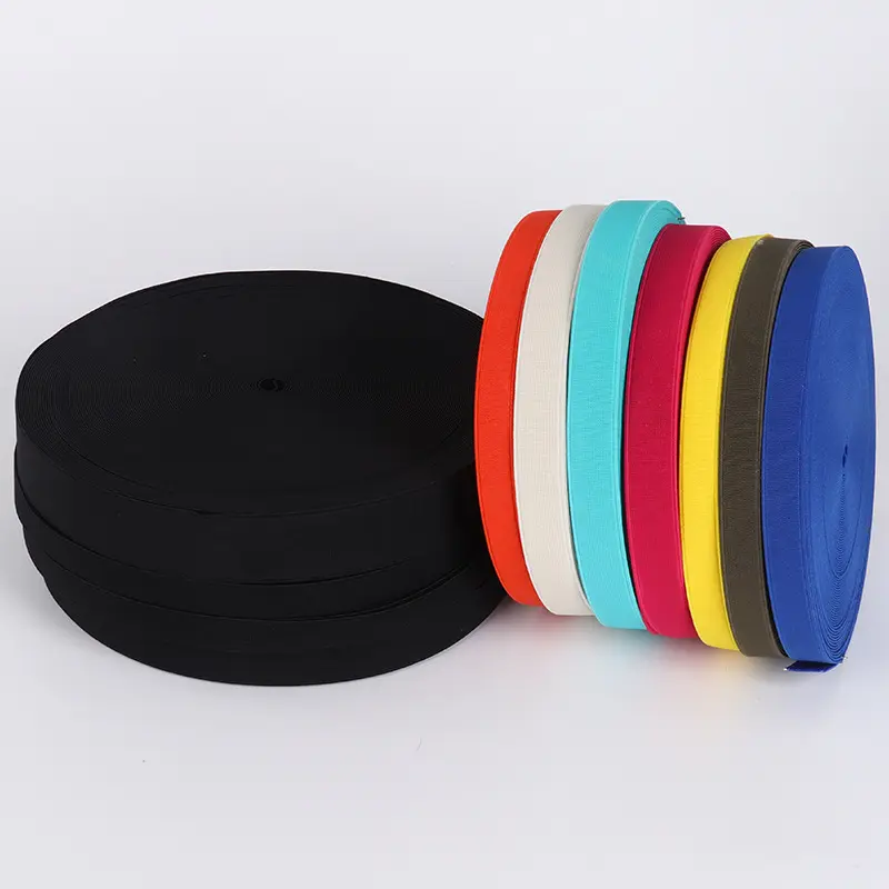High quality Elastic webbing Clothing Accessories 2-5cm White Black Colorful Woven Elastic Band ElegantLuggage Elastic tape