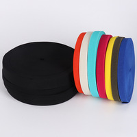 Bande élastique tissée en sergé de haute qualité en polyester/latex pour accessoires vestimentaires, 2-5 cm, blanche, noire, colorée