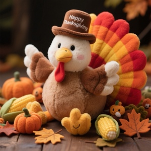 <span class=keywords><strong>Peluche</strong></span> personalizzato della mascotte del tacchino del ringraziamento con pettorina riconoscente regalo di <span class=keywords><strong>peluche</strong></span> personalizzato per le vacanze OEM ODM - Product Image 5