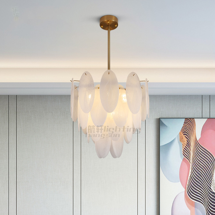 2022 round indoor luxury pendant light hanging lights nordic modern white handmade glass chandeliers for home