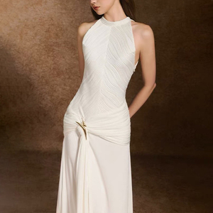 ZYHT 70128 <span class=keywords><strong>Vestido</strong></span> <span class=keywords><strong>de</strong></span> Noche Elegante <span class=keywords><strong>para</strong></span> Mujer, <span class=keywords><strong>Vestido</strong></span> <span class=keywords><strong>de</strong></span> Fiesta Largo y Sexy con Escote en V, <span class=keywords><strong>Vestido</strong></span> Blanco Elegante <span class=keywords><strong>para</strong></span> Mujer - Product Image 2