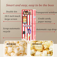 Automatique Pop Corn Caramel Snack Carro de venta de palomitas rojas para máquina de monedas de negocios QDMECH