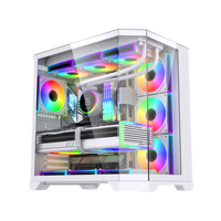 2026 Oversized Screen Display PC Case Cube Glass Sea-view Room Computer ATX Tower Gaming Cabinet 360mm Liquid Cooler Fans