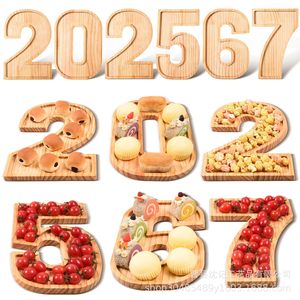 Wooden Digital <b>Tray</b> 2026 New Year Graduation Party Dessert <b>Snack</b> Fruit Cheese Serving <b>Tray</b> Home Use - Product Image 5