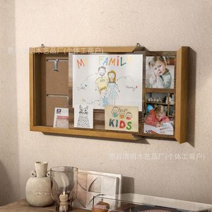 Wooden Wall-<b>Mounted</b> Display Rack 50x35cm Single Layer Solid Wood Minimalist Design For Living Room Bedroom Study - Product Image 1