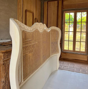 Camera da letto retrò francese letto matrimoniale in <span class=keywords><strong>legno</strong></span> di betulla massello in Rattan fabbrica cinese vendita diretta King Queen casa <span class=keywords><strong>soggiorno</strong></span> <span class=keywords><strong>mobili</strong></span> - Product Image 4