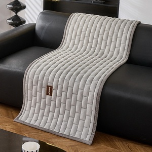 Cojín de Sofá de Felpa <span class=keywords><strong>para</strong></span> Todas las Estaciones, Nuevo, Antideslizante, de Una Sola Pieza, con Diseño a Cuadros, Cálido, Resistente al Polvo, Lavable a Máquina - Product Image 3