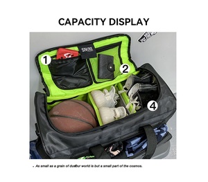 กระเป๋าเดินทางสุดสัปดาห์ขนาดใหญ่แบบกำหนดเอง กระเป๋ากีฬา กระเป๋าใส่รองเท้าอเนกประสงค์ ช่องเก็บรองเท้าผ้าใบ ไนลอนกันน้ำ - Product Image 2