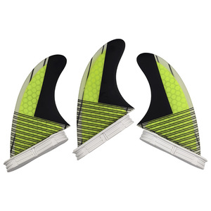 Ensemble de ailerons de planche de surf UPSURF taille M G5 Triple Tail Fins jaunes - Product Image 4