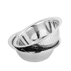 स्टेनलेस स्टील कोलंडर और मिश्रण का कटोरा गैजेट्स टोकरी झरनी स्टेनलेस स्टील कोलंडर - Product Image 1