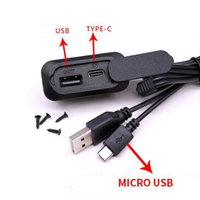 Câble d'extension USB Type C mâle vers femelle pour sac à dos