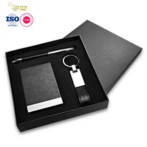 Hot Sale Car Business Corporate Luxury Promotion Metal Keychain Pen Card Holder Gift Set For Men