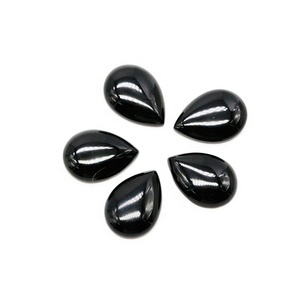 Gema suelta de ágata en forma de pera personalizada, cabujones de ónix negro natural de 8x12mm - Product Image 3