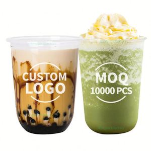 Gobelets en plastique jetables en PP en forme de U, personnalisables avec logo, pour jus et smoothies, 90 mm/95 mm, 360 ml, 500 ml, 700 ml - Product Image 1