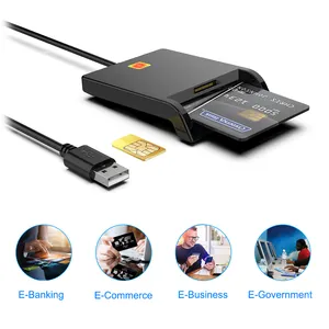 Iso 7816 Usb 2.0 Sim Emv Cac Ic Id Credit Chip Gemeenschappelijke Toegangskaart Smartcard Lezer Schrijver