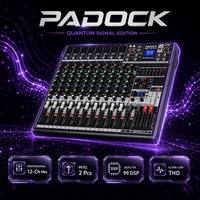 PADOCK Console de mixage numérique professionnelle 16 canaux - 99 effets DSP, console sonore avec Bluetooth et USB pour le streaming - MS-122