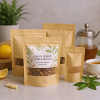 Nueva Bolsa de Fondo Plano de Aluminio y Plástico Reutilizable, Bolsa de Fondo Plano Kraft con Válvula y Cierre, Bolsa de Café de Aluminio