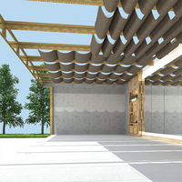 Voile d'ombrage ondulée pour patio extérieur, voile d'ombrage romaine, auvent de pergola, voiles d'ombrage ondulées