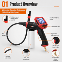 Endoscope portatif pratique avec pulvérisateur de nettoyage et caméra HD - Conception portable pour une inspection rapide et facile des tuyaux