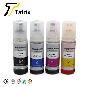 Tatrix 103 T103 E-103 tinta curah isi ulang botol berbasis air warna kompatibel untuk Epson EcoTank L1110 L5190 tinta cetak Printer