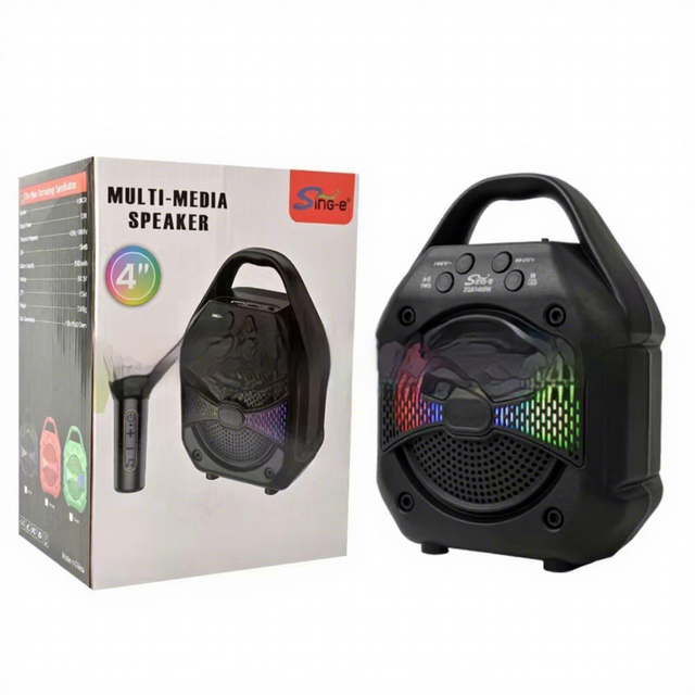 Compact for 5.0 Speaker Built-in Mic RGB LED Lights Plastic Remote Control for Outdoor/Travel Home Use-Best Value Deal