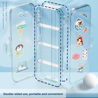 Étui à crayons en acrylique transparent à double couche avec logo personnalisé, imperméable, pour fournitures scolaires, en plastique, neuf et pratique