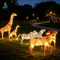 Zigong Fabrik Maßgefertigte Wasserdichte Giraffen-, Zebra- und Hirsch-Laternen für Safari-Parks und Wildtier-Nachtshows