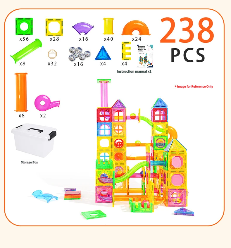 Ensemble de 238 pièces - Boîte de rangement pour livraison - Nouveau kit magnétique renforcé.