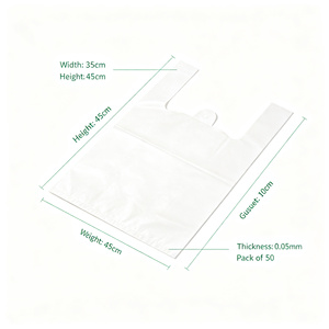 Bolsas de Plástico HDPE Blancas con Refuerzo Lateral, Bolsas de Compras Personalizadas con Impresión, Bolsas de Embalaje Promocionales - Product Image 1