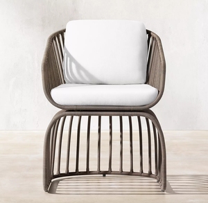 Juego de Muebles de Comedor Modernos Más Vendidos, Sillas de Ratán y Aluminio, Mesas de Madera de Teca, Muebles de Comedor de Metal para Patio y Jardín - Product Image 2