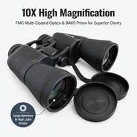 Jumelles haute définition 10*50, portables, pliables, compactes, mise au point manuelle, idéales pour l'observation des oiseaux, la chasse et le camping, télescope