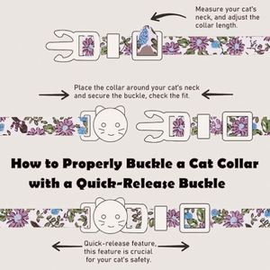 <b>Personalized</b> Cotton Breakaway <b>Cat</b> <b>Collars</b> with Bell Cute Pendants for Girl Boy <b>Cats</b> and Small Pets - Product Image 3