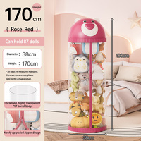Seau de rangement pour poupées seau de rangement pour jouets à fermeture éclair panier organisateur de poupées en peluche cylindre de rangement pour poupées d'enfants
