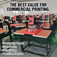 Presse à chaud pneumatique automatique double station Baiyin 40*60cm pour transfert thermique à plat pour impression de t-shirts