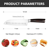 Couteau de chef de cuisine de 7 pouces, couteau Santoku japonais ultra-affûté avec coffret cadeau pour la cuisson, la découpe de la viande, du pain, des fruits, des légumes