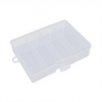 Boîte de rangement rectangulaire transparente en plastique rigide, écologique, recyclable et lavable, avec séparateurs pour perles, hameçons et lignes de pêche