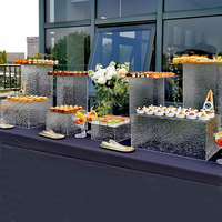 Supports de présentation de desserts en acrylique transparent de qualité supérieure, 5 niveaux, cubes de présentation de nourriture pour buffet, pour mariage, fête