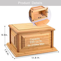Urne moderne et écologique en bambou pour cendres de chien, cercueil funéraire en bambou, artisanat élégant pour commémoration d'animaux de compagnie
