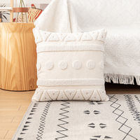 Fabriqué en usine inde rétro Boho marocain coton lin broderie tufté bureau hôtel tapisserie d'ameublement housse de coussin //