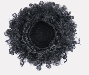 Queue de cheval afro synthétique bouclée, <span class=keywords><strong>chignon</strong></span> bohème, extension de cheveux à clipser avec cordon de serrage <span class=keywords><strong>pour</strong></span> femmes noires - Product Image 5