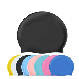 Bonnet de bain en silicone hautement élastique pour adultes aux cheveux longs, imperméable, couleur unie - Product Image 5
