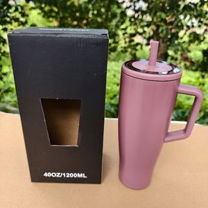 D5012 Nuevo Vaso Térmico de Acero Inoxidable de 40 Oz con Asa y Popote, 100% Hermético, Aislamiento al Vacío, Retención de Temperatura de 24-36 Horas - Product Image 3