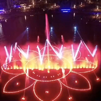 Medio de la fuente de agua de diseño controlador de música flotando fuente